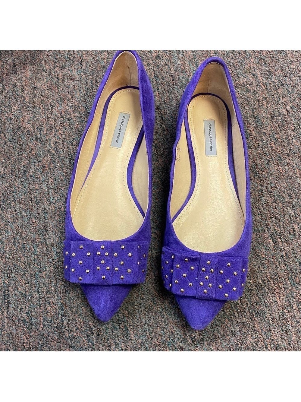 Classique entier purple flats size 8